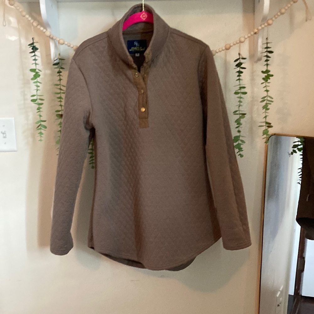 Simply Southern Quilfed Pullover sz S Beige